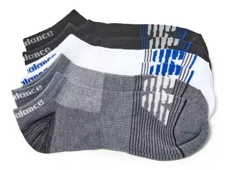 Носки мужские New Balance Essentials, 6 штук, серый / черный / белый