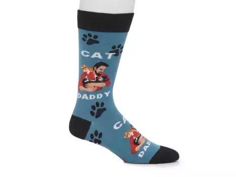 Носки мужские Socksmith Cat Daddy Crew, цвет синий/черный/белый