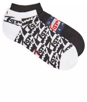 Носки мужские Tommy Jeans короткие 2 пары, белый/черный