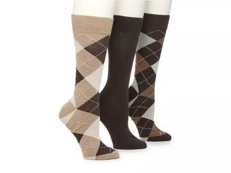 Носки мужские Vince Camuto Argyle, 3 пары, темно-коричневый