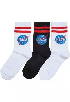 Носки NASA INSIGNIA 3PACK Mister Tee, белый черный