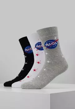 Носки NASA INSIGNIA SOCKS 3 PACK Mister Tee, черный/серый/белый