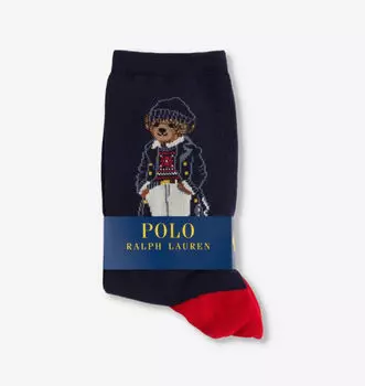 Носки Naval Bear длиной до щиколотки из хлопковой смеси Polo Ralph Lauren, синий