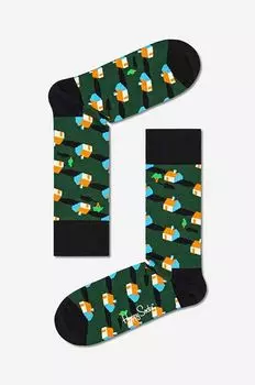 Носки Neighbours Happy Socks, зеленый