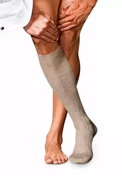 Носки НЕТ. 2 FINEST CASHMERE КОЛЕНА FALKE, галечный меланж
