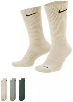 Носки Nike Dri-FIT Everyday Plus Cushion Crew — 3 шт, цвет Orewood/Jade/Fir