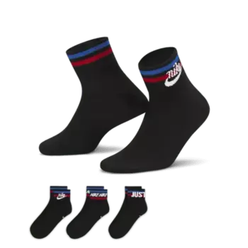 Носки Nike Everyday Essential Ankle (3 шт), цвет Black/White/Game Royal/University Red