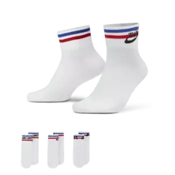 Носки Nike Everyday Essential Ankle (3 шт), цвет White/Black/Game Royal/University Red
