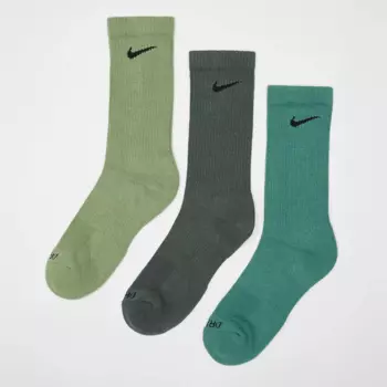 Носки Nike Everyday Plus Cushioned (3 шт), многоцветный/зеленый