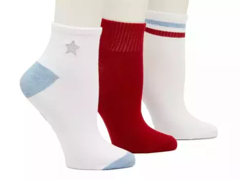 Носки низкие Stars & Stripes - набор из 3 пар Steve Madden, White/Maroon/Light Blue