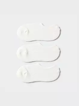 Носки «No-Show» 3 пары, спортивные Uniqlo, цвет 00 белый