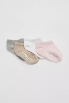 Носки No Show с логотипом для малышей 4 пары Gap, розовый