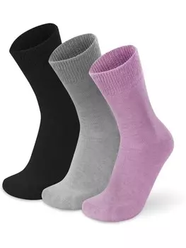 Носки normani 3 Paar Alpaka Vollplsch, цвет pink/grau/schwarz