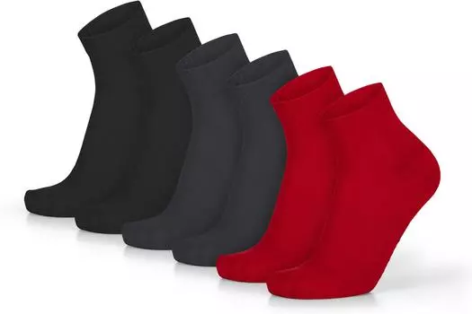 Носки normani Frotteesohle und ABS, цвет Schwarz/Rot/Grau