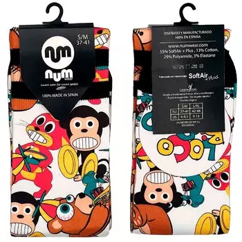 Носки Num Wear Loco monky loco big band Half long, разноцветный