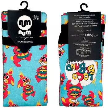 Носки Num Wear Loco monky rabbit drum Half long, разноцветный