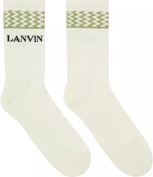 Носки Off-White Curb Lanvin, Ecru/Vert de gris