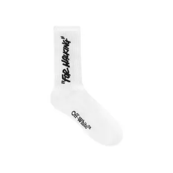 Носки Off-White Quote Mid Calf Knit Socks, цвет White/Black
