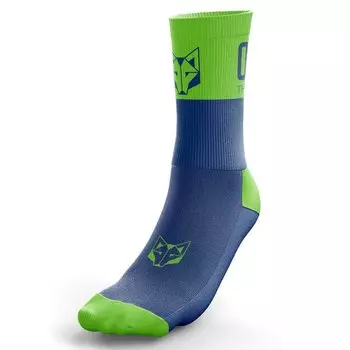 Носки Otso Calcetines Multi-sport Medium Cut Electric Blue/fluor Green, зеленый