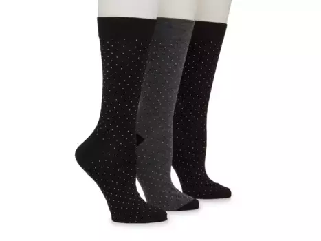 Носки Pin Dot Men's Crew Socks - 3 Pack Vince Camuto, черный/серый