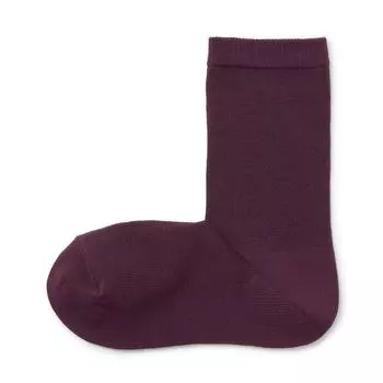 Носки под прямым углом, мягкие носки (без резинки, 3 слоя/женские) MUJI, бордо