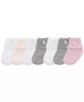 Носки Polo Baby Essential для девочек, 7 упаковок Polo Ralph Lauren, розовый