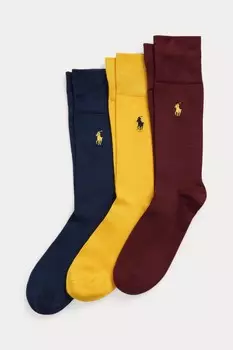 Носки поло из чесаного хлопка bci, 3 упаковки Polo Ralph Lauren, красный