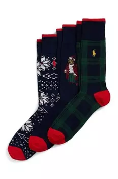 Носки Polo Ralph Lauren, 3 пары, серый