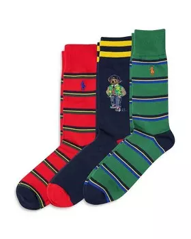 Носки Polo Ralph Lauren American Heritage Bear в подарочной упаковке, 3 шт, мультиколор