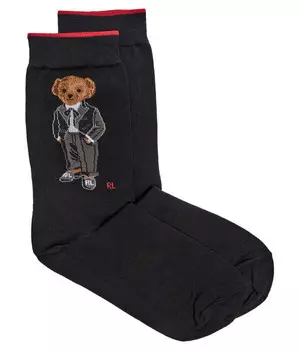Носки Polo Ralph Lauren с принтом медведя, черный