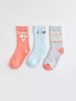 Носки-полотенца с рисунком для девочек, носки, 3 предмета LCW Kids, светло-розовый