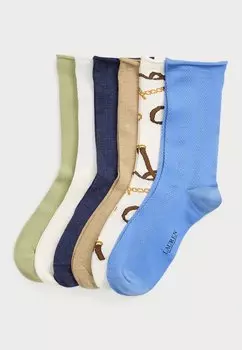 Носки PRINT & KNIT ROLL-TOP SOCK 6-PACK Lauren Ralph Lauren, мультиколор