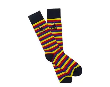 Носки Psycho Bunny в полоску темно-синего/желтого/красного/синего цвета B6F230S1PB-NVY