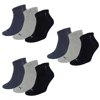 Носки Puma Quarter 9 шт, цвет Navy/Grau/Blau