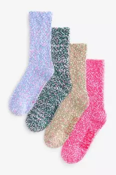 Носки пушистые Popcorn 4 шт в упаковке Wild Feet, синий