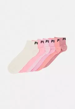 Носки QUARTER SOCKS UNISEX 6 PACK Fila, цвет ecru/bubblegum/candy/peach/pion/dried rose