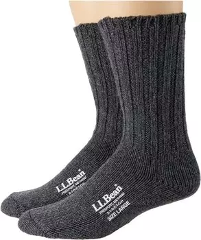 Носки Ragg из мериносовой шерсти, 10 дюймов, 2 пары L.L.Bean, цвет Charcoal/Charcoal