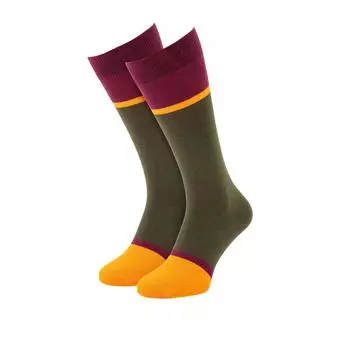 Носки Remember Kniestrmpfe Modell 56, цвет Olivgrn | Rot | Orange