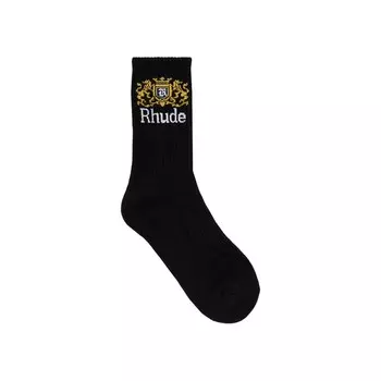 Носки Rhude Crest Logo Sock, цвет Black/White/Yellow