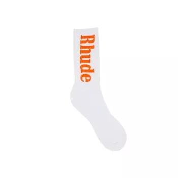 Носки Rhude Logo Sock, цвет White/Orange