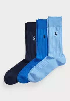Носки RIBBED COTTON-BLEND TROUSER SOCK 3-PACK UNISEX Polo Ralph Lauren, темно-синий
