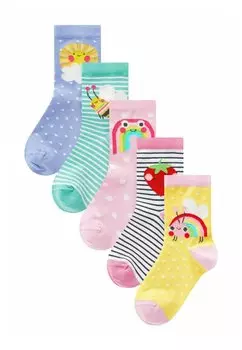 Носки Rich Character 5 Pack Regular Fit Next, розовые желтые синие