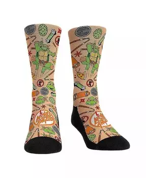 Носки Rock Em, мужские и женские носки Teenage Mutant Ninja Turtles Michelangelo Kaboom Crew Socks Rock 'Em, белый