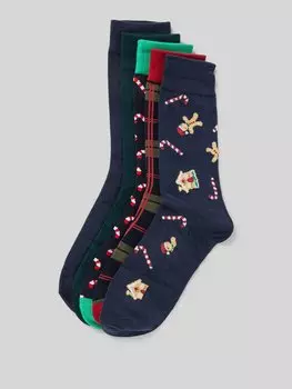 Носки с этикеткой, модель «XMAS CANDY», в упаковке 5 шт Jack & Jones, темно-зеленый