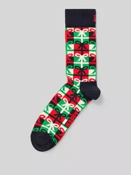 Носки с этикеткой-надписью модель «Multi Color Gift» Happy Socks, синий