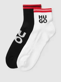 Носки с этикеткой в упаковке из 2 пар, модель «RIB LOGO» HUGO, черный