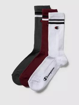 Носки с этикеткой в упаковке из 3 штук, модель «Crew Socks» CHAMPION, бордовый