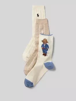 Носки с этикеткой в упаковке по 3 шт Polo Ralph Lauren, бежевый