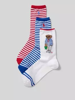 Носки с этикеткой в упаковке по 3 шт Polo Ralph Lauren, красный