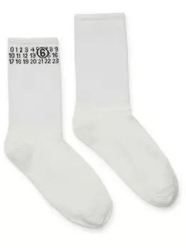 Носки с цифровым логотипом MM6 Maison Margiela Kids, белый